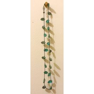 Beaded leaf necklace.